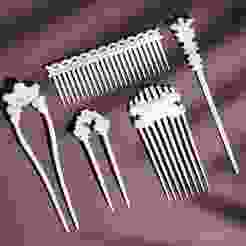 Hair Comb and Pin STL Pack, Hair Styling Bundle, 3d Stl Print Hair File, Digital Hair Stick Model Bundle, Resin Hair Accessory