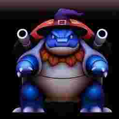 Halloween Blastoise with Pumpkin Shell - Pokémon Fan Art 3D Model