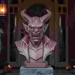 Halloween Demon Bust STL | 3D Printable Horror Model