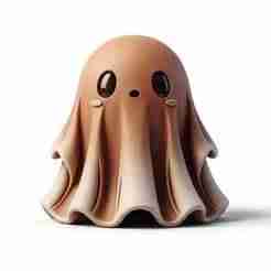 Halloween Digital Model, Cute Ghost STL File for 3D Printing, Kawaii Ghost Figurine, Spooky Halloween Desk Decor, Digital Download,: 3D file