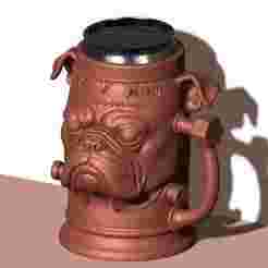Halloween Frankenstein Bulldog Can Holder – 3D Printable Monster Dog Mug STL
