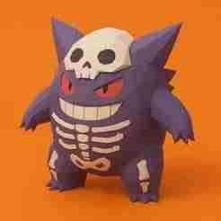 Halloween Gengar Skeleton Skeleton Low Poly - Pokemon Anime