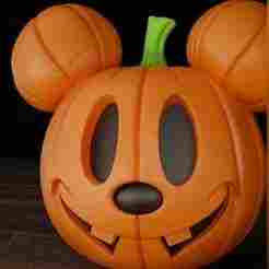 Halloween Mickey Mouse-style pumpkin 3D