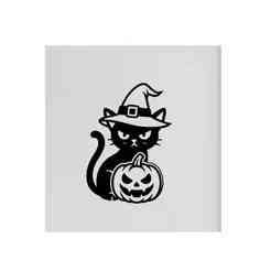 Halloween pumpkin cat