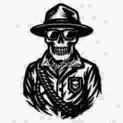 Halloween Skeleton Hunter Wall Art Home Decor