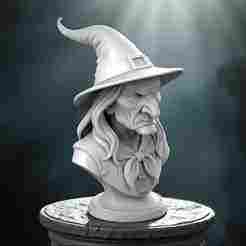 Halloween Witch Bust STL – Spooky 3D Print Model