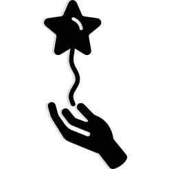 hand holding a floating balloon shaped like a star 2 - 2D/3D Wall Art STL+SVG For CNC Router, Plasma, Waterjet, Laser & 3D Printer