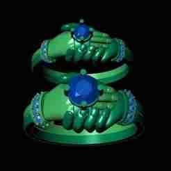 Hand Holding Couple Ring – Romantic Matching Band for Couples