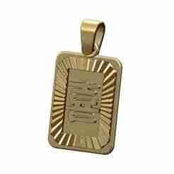 Happiness chinese symbol faceted sunrays tag pendant charm 3D print model