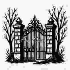 Haunted Gates Portal Entrance Wall Art Home Decor