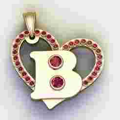 HEART B PENDANT 3d printable model