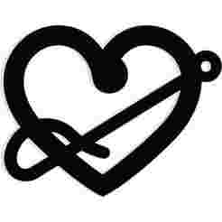 heart being stitched with a needle and thread 2 - 2D/3D Wall Art STL+SVG For CNC Router, Plasma, Waterjet, Laser & 3D Printer