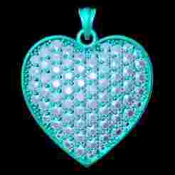 Heart pendant - Diamond pendant -  Womens pendant - N131