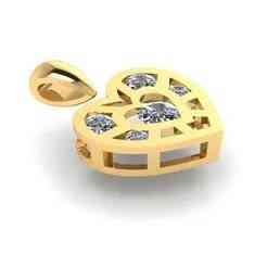 Heart pendant diamond gold plate