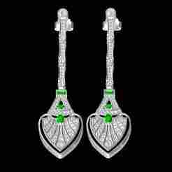 Heart Shape Art Deco Style Earring
