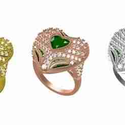 Heart Shape Diamond Cocktail Ring
