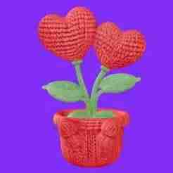 Heart-Shaped Flower Pot 3D Model