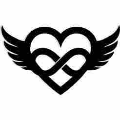 heart with wings forming the shape of an infinity symbol 1 - 2D/3D Wall Art STL+SVG For CNC Router, Plasma, Waterjet, Laser & 3D Printer