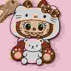 HELLO KITTY LABUBU KEYCHAIN