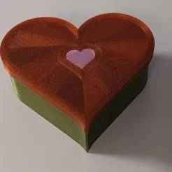 Herzdose / Flacher Deckel mit Inlay / Heart Box / Heart Box with inlay