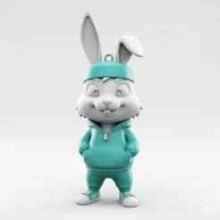 Hip Hop Bunny for Keychain - Cool and Urban 3D Design