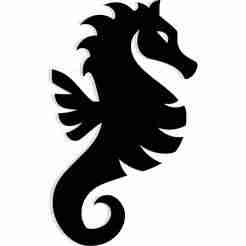hippocampus swimming in waves 3 - 2D/3D Wall Art STL+SVG For CNC Router, Plasma, Waterjet, Laser & 3D Printer