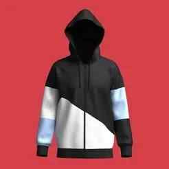 Hoodie-Contrast Color  | Marvelous / Clo3d / obj / fbx