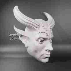 Horned Demon Mask – Fantasy Wall Sculpture & Cosplay