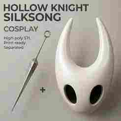 Hornet Mask/Helmet + Needle - Hollow Knight Silksong cosplay - Separated for 3d print