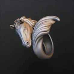 Horse Head Ring v2 3D print model