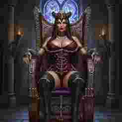 hot Queen of Darkness on the Throne 3d printable model