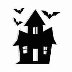 house with bats flying from its windows 1 - 2D/3D Wall Art STL+SVG For CNC Router, Plasma, Waterjet, Laser & 3D Printer