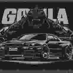 Hueforge Nissan Godzilla 200X195mm