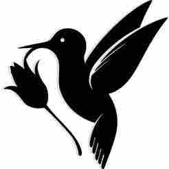 hummingbird feeding from a flower that loops into its wing 2 - 2D/3D Wall Art STL+SVG For CNC Router, Plasma, Waterjet, Laser & 3D Printer