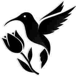 hummingbird hovering beside a flower bud - 2D/3D Wall Art STL+SVG For CNC Router, Plasma, Waterjet, Laser & 3D Printer