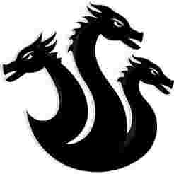 hydra with three heads forming a spiral 3 - 2D/3D Wall Art STL+SVG For CNC Router, Plasma, Waterjet, Laser & 3D Printer