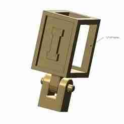 I letter varsity font 12x10x10mm enamel bail link 3D print model