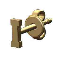 I letter varsity font  stud earring 3D print model