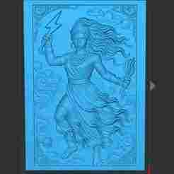 Iansã in Bas-relief - STL Decorative Plate for 3D and CNC Printing
