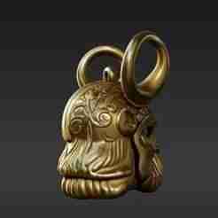 Iconic Regal Helmet Collectible - Golden Miniature Charm for Fantasy Enthusiasts