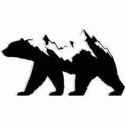 icy landscape with peaks forming the silhouette of a polar bear 3 - 2D/3D Wall Art STL+SVG For CNC Router, Plasma, Waterjet, Laser & 3D Printer