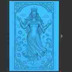 Iemanjá in Bas-relief - STL Decorative Plate for 3D and CNC Printing