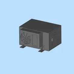 Industrial rooftop large cooling fan group scene model