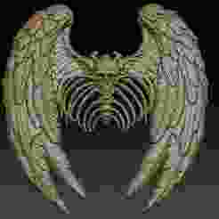 Infernal Skeleton: Devil’s Feathered Wings and Bone Frame