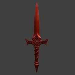 Intricate Red Obsidian Blade