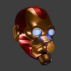 Iron Metrocop Helmet  - Custom Half-Life 2 Inspired Combine Metrocop and Iron Man Mashup for 3D Printing, Cosplay, and Display