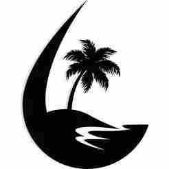 island with a palm tree 1 - 2D/3D Wall Art STL+SVG For CNC Router, Plasma, Waterjet, Laser & 3D Printer