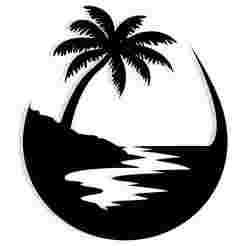island with a palm tree 3 - 2D/3D Wall Art STL+SVG For CNC Router, Plasma, Waterjet, Laser & 3D Printer