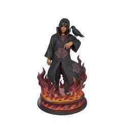 Itachi Uchiha Statue – Akatsuki Cloak with Fire Base (3D Print Model)
