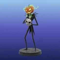 Jack Skellington Pumpkin Head - Halloween STL 3D Print